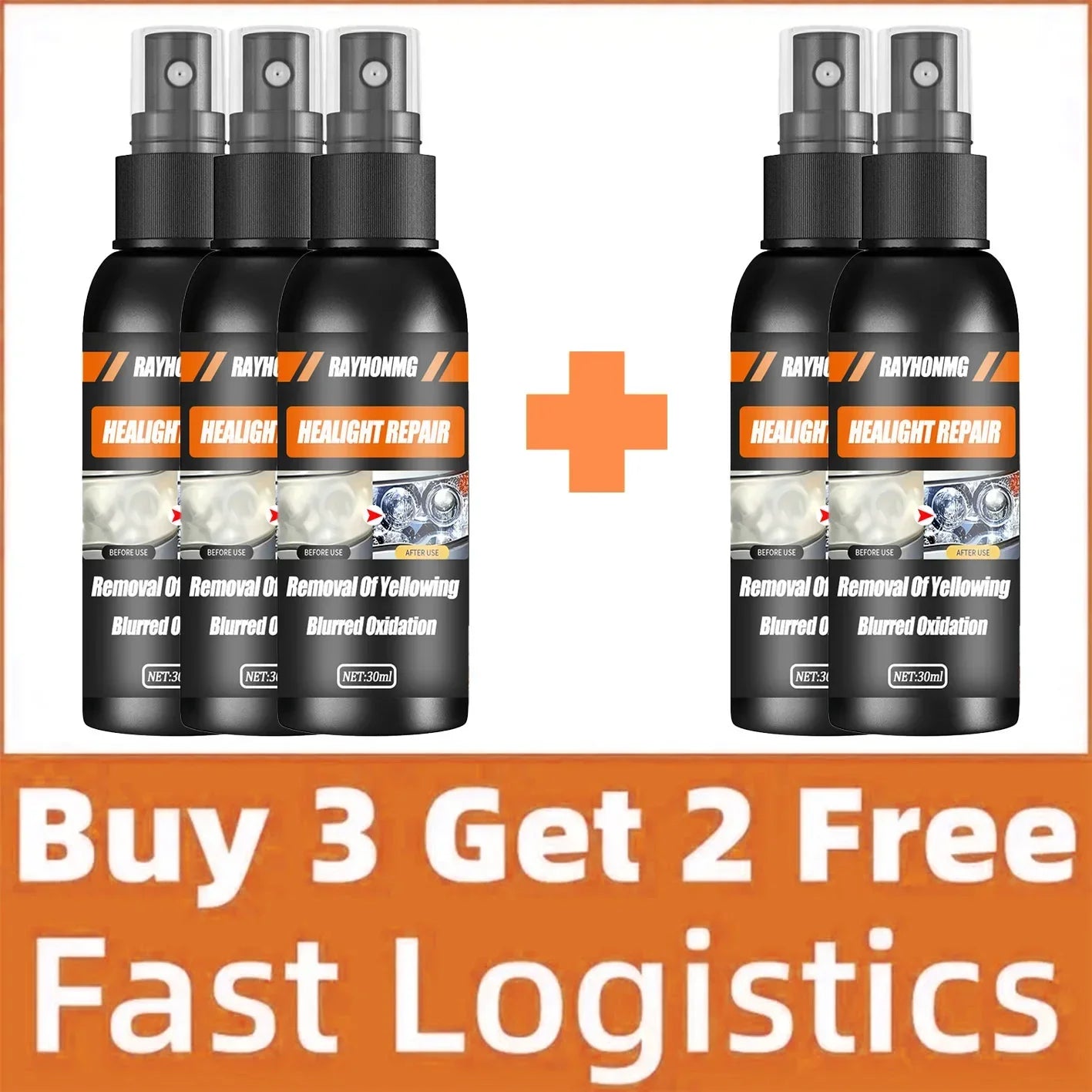 Headlight Repair Spray for Car Refurbishment Anti-Oxidation Coating Car Lamp Polishing Agent Scratch Restoration Dirt Clean
