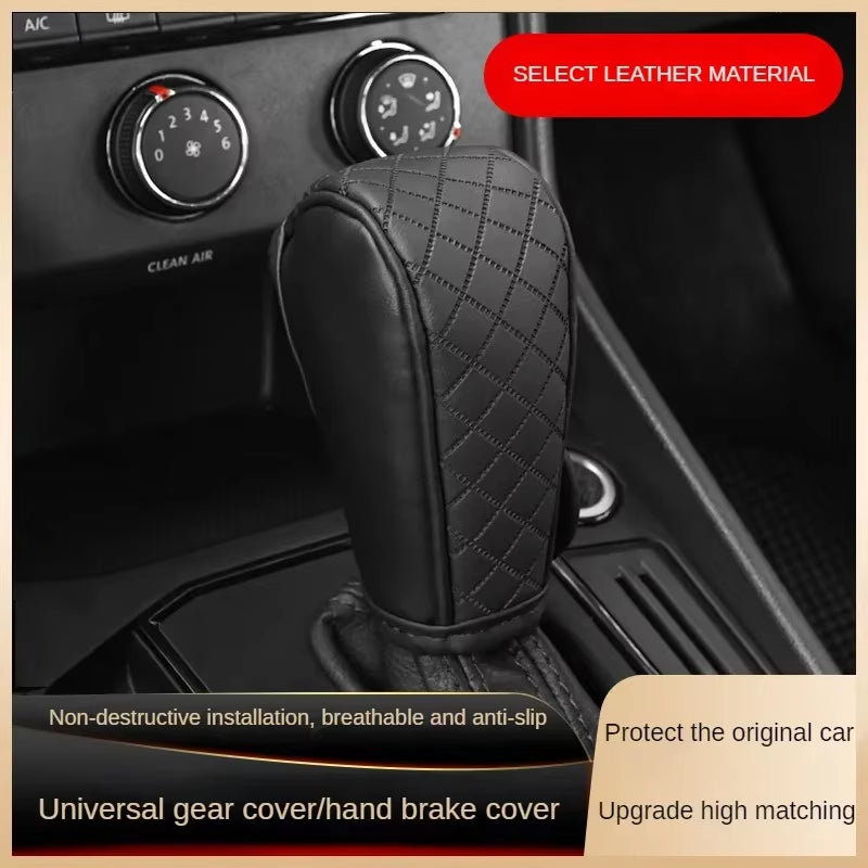 High Quality Car Shift Handle Cover PU Leather Non-Slip Wear-Resistant Universal Car Automatic Gear Sheath Car Decoration