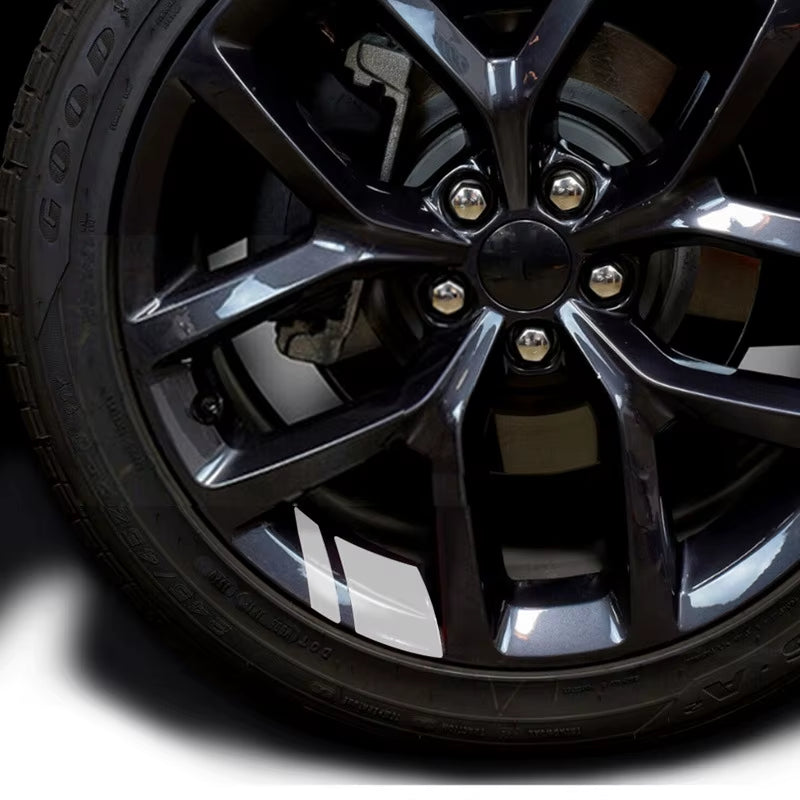 6Pcs Car Sticker Reflective Wheel Hub Decals Resistant Cover Exterior Accessory Car Decor Car Stickers for Dodge Chrysler Jeep