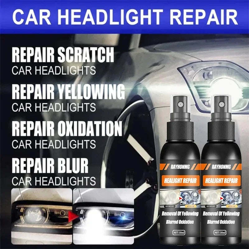 Headlight Repair Spray for Car Refurbishment Anti-Oxidation Coating Car Lamp Polishing Agent Scratch Restoration Dirt Clean