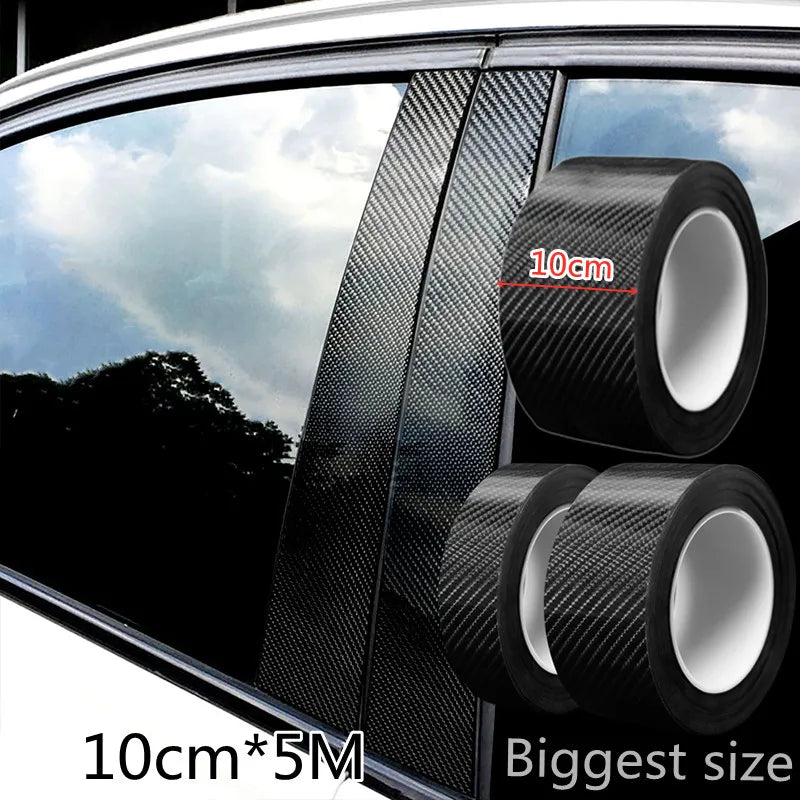 Nano Carbon Fiber Car Stickers DIY Paste Protector Strip Auto Door Sill Side Mirror anti Scratch Tape Waterproof Protection Film