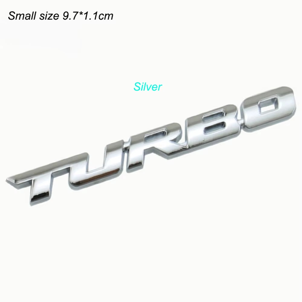 9.7*1.1 Cm Car Styling Car Turbo Boost Loading Boosting 3D Metal Chrome Zinc Alloy 3D Emblem Badge Sticker Decal Auto Accessory