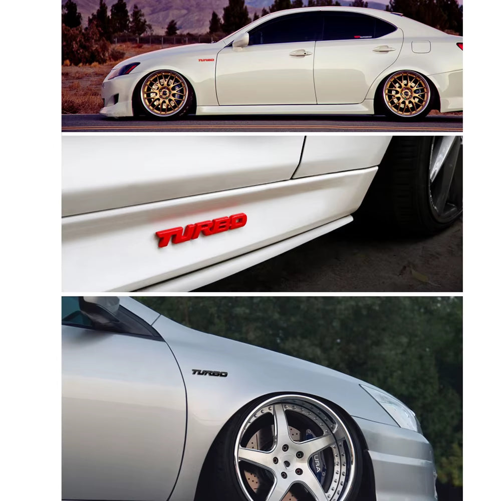 9.7*1.1 Cm Car Styling Car Turbo Boost Loading Boosting 3D Metal Chrome Zinc Alloy 3D Emblem Badge Sticker Decal Auto Accessory