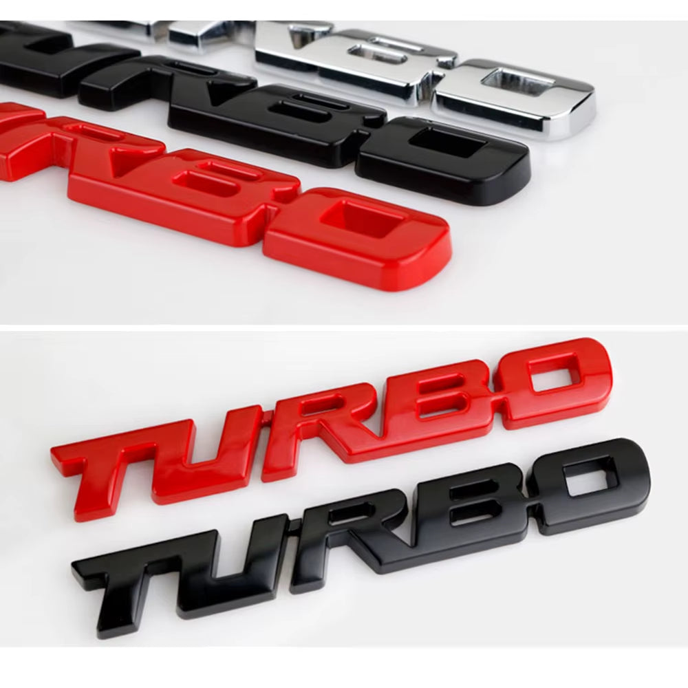 9.7*1.1 Cm Car Styling Car Turbo Boost Loading Boosting 3D Metal Chrome Zinc Alloy 3D Emblem Badge Sticker Decal Auto Accessory
