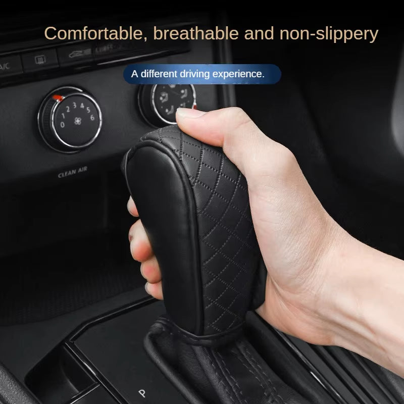 High Quality Car Shift Handle Cover PU Leather Non-Slip Wear-Resistant Universal Car Automatic Gear Sheath Car Decoration