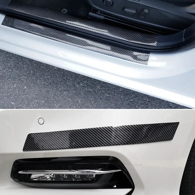 Nano Carbon Fiber Car Stickers DIY Paste Protector Strip Auto Door Sill Side Mirror anti Scratch Tape Waterproof Protection Film