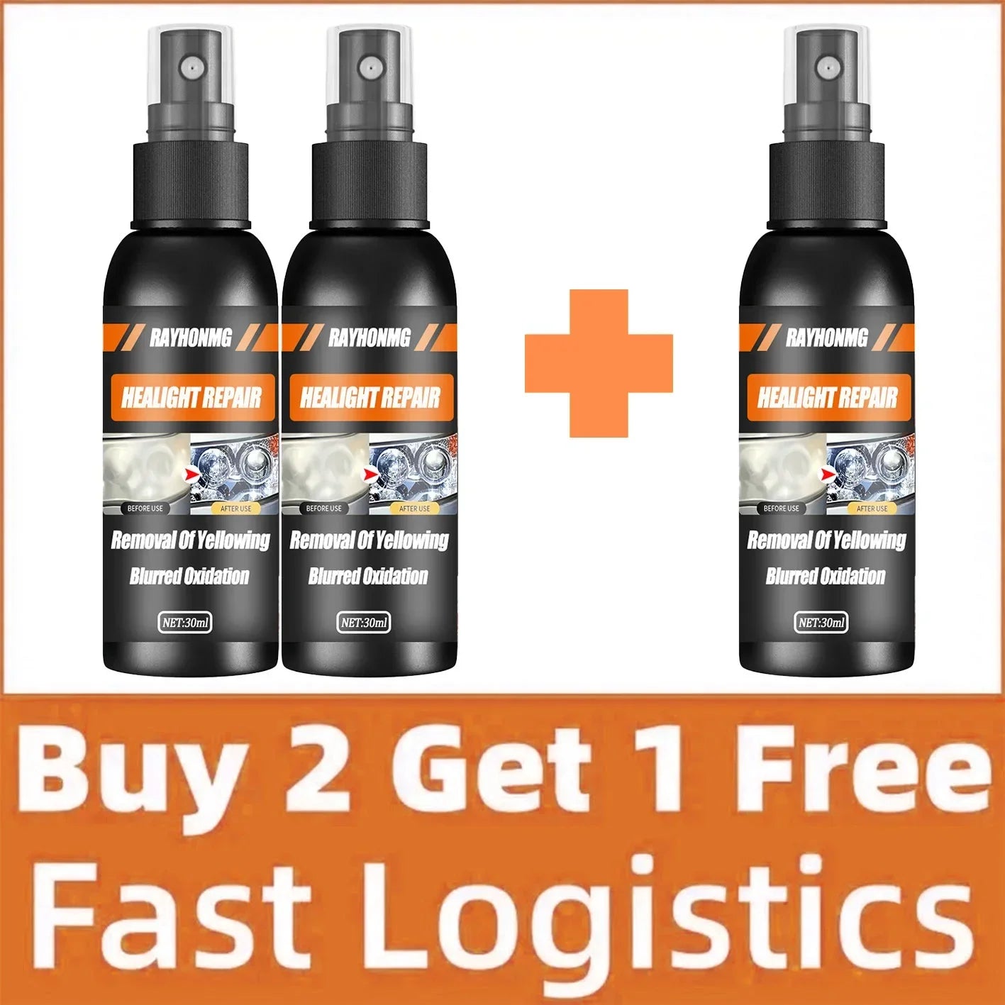 Headlight Repair Spray for Car Refurbishment Anti-Oxidation Coating Car Lamp Polishing Agent Scratch Restoration Dirt Clean
