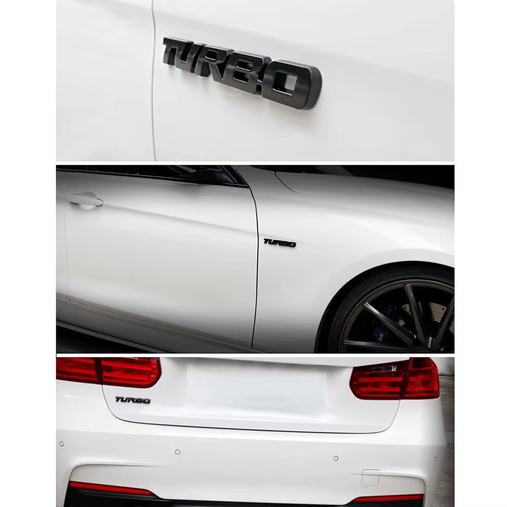 9.7*1.1 Cm Car Styling Car Turbo Boost Loading Boosting 3D Metal Chrome Zinc Alloy 3D Emblem Badge Sticker Decal Auto Accessory