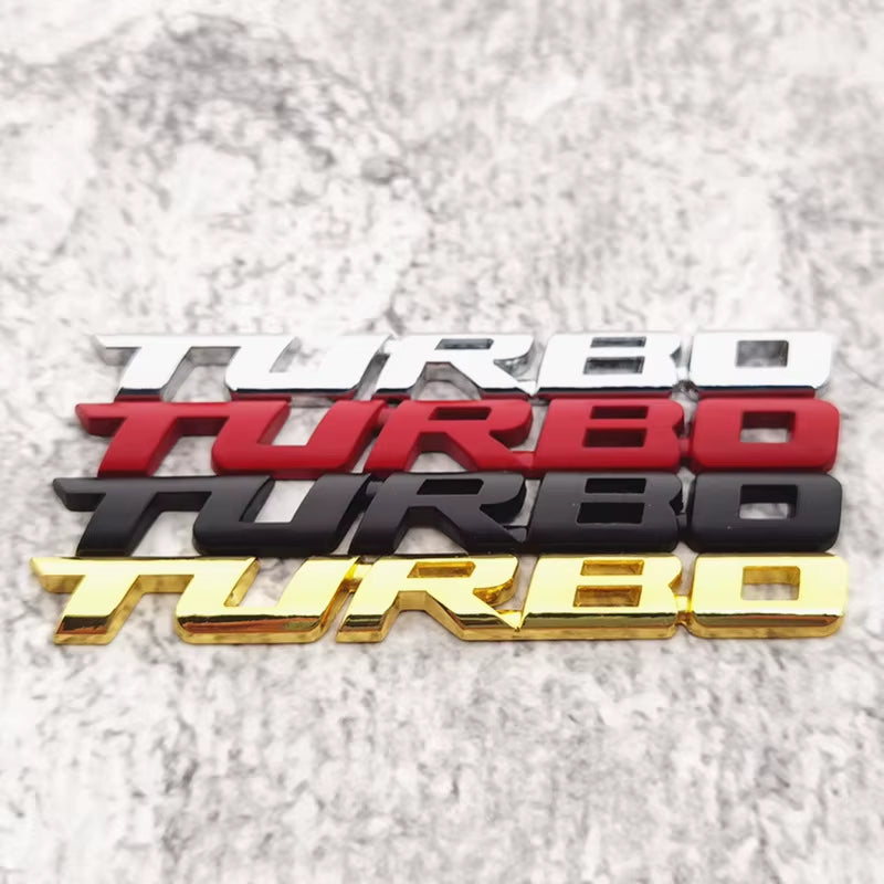 9.7*1.1 Cm Car Styling Car Turbo Boost Loading Boosting 3D Metal Chrome Zinc Alloy 3D Emblem Badge Sticker Decal Auto Accessory