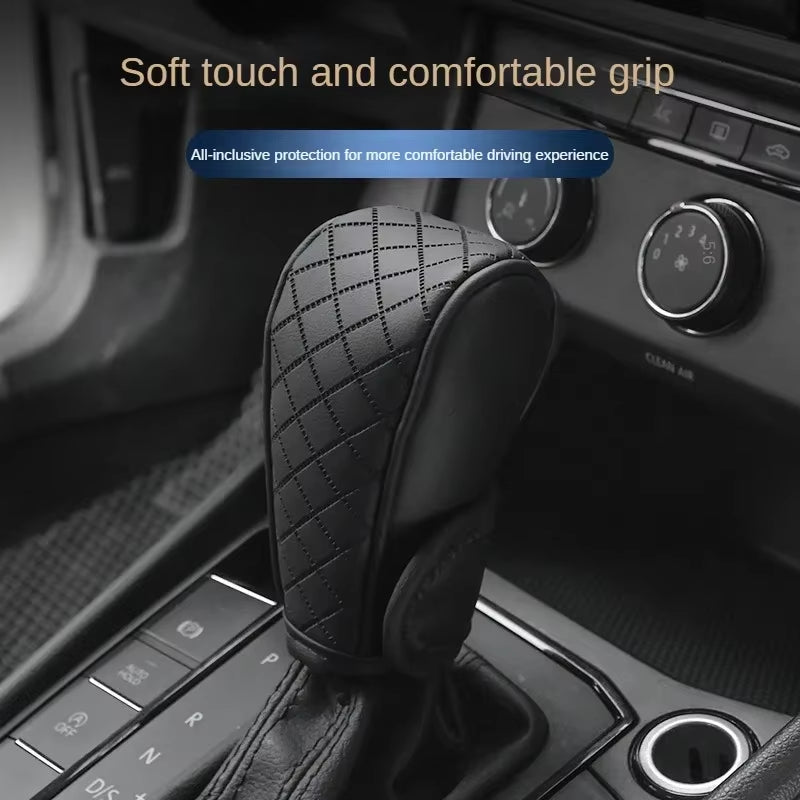 High Quality Car Shift Handle Cover PU Leather Non-Slip Wear-Resistant Universal Car Automatic Gear Sheath Car Decoration