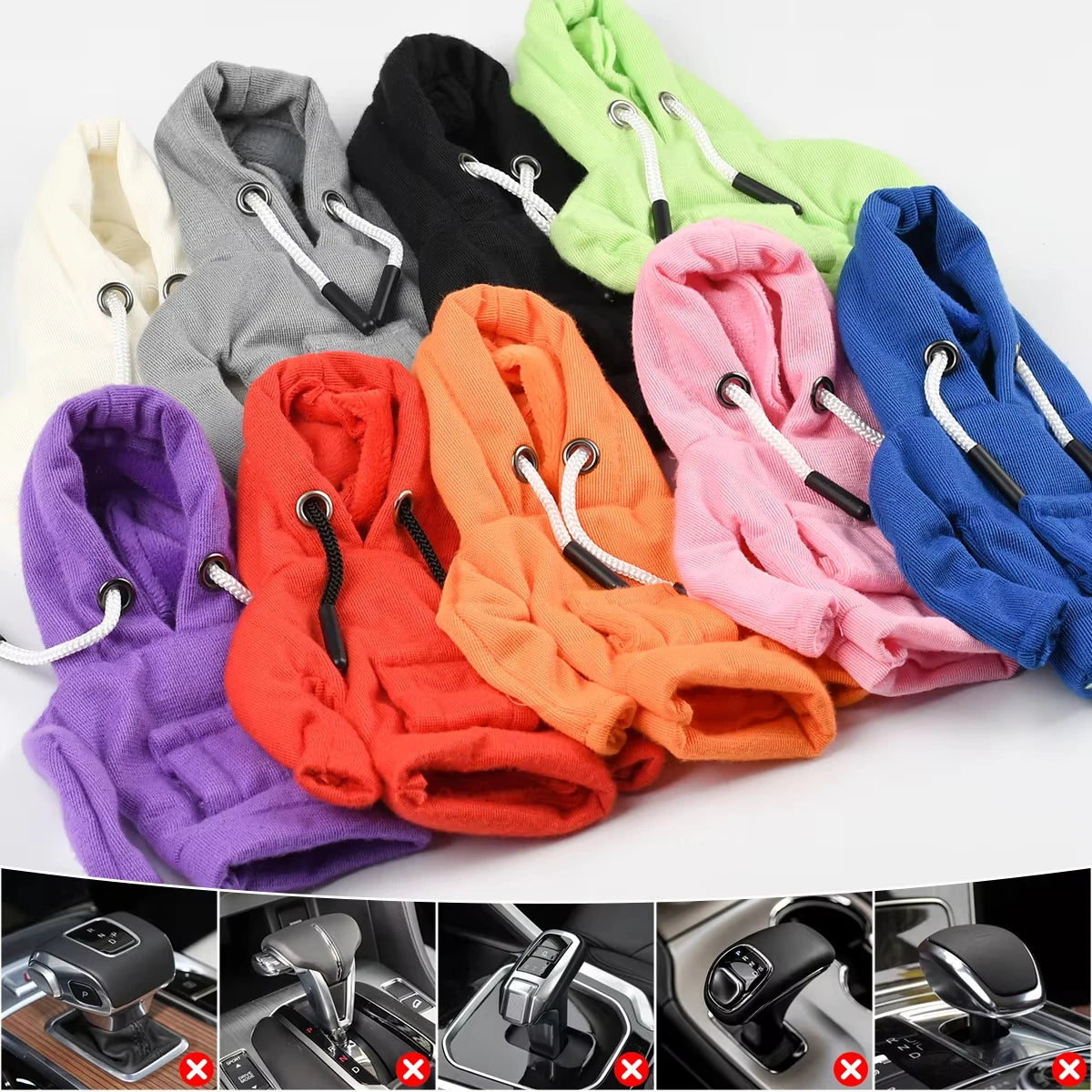 New Car Gear Shift Hoodie Cover Shift Cover Gear Handle Decoration Fits Manual Automatic Car Shift Lever Interior Decor Ornament